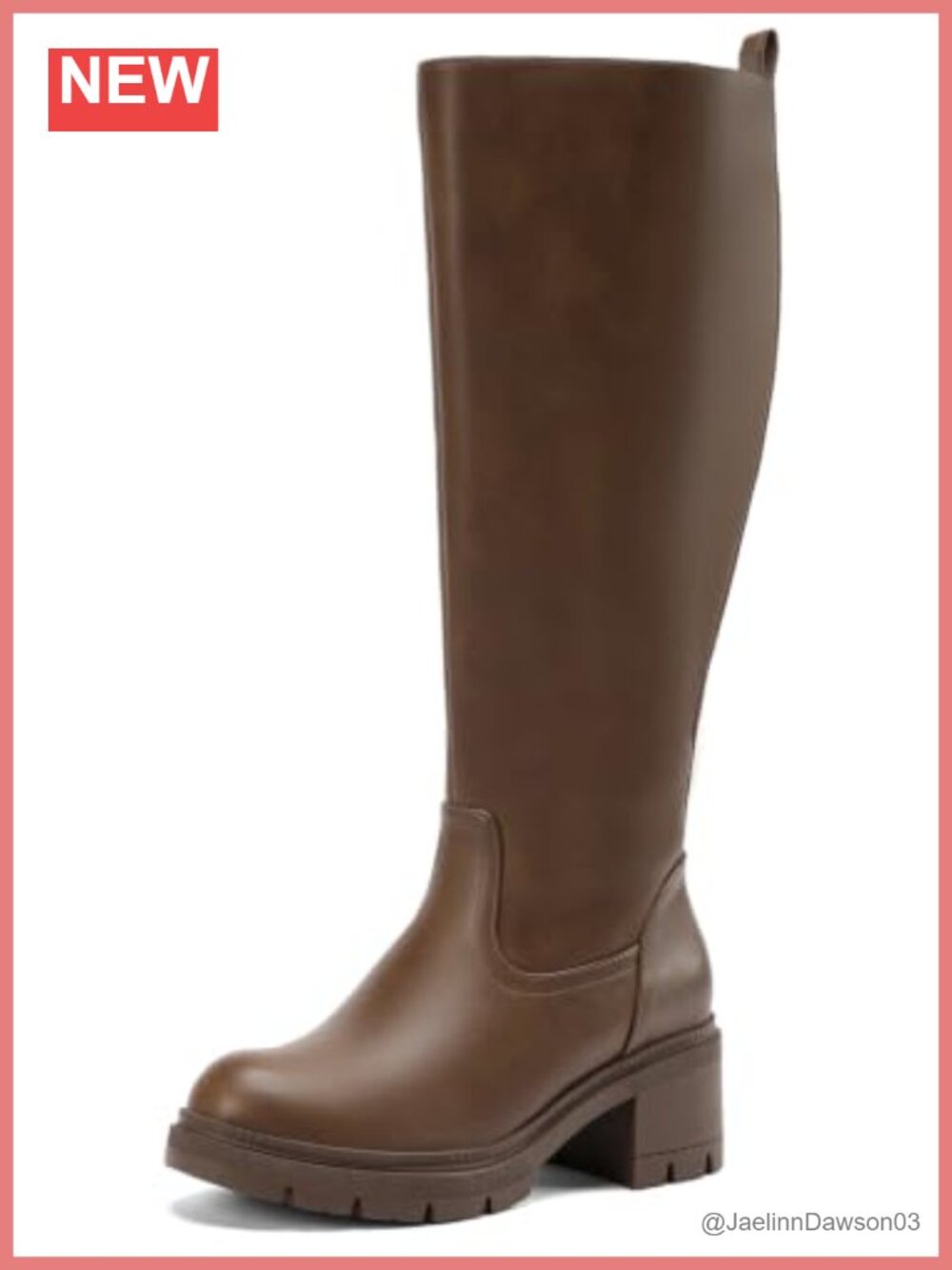Wide Calf Knee High Platform Chunky Heel Boots Faux Leather